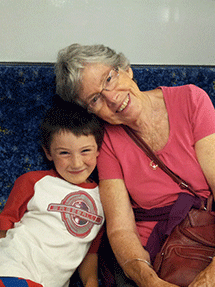 zach & grammy on train